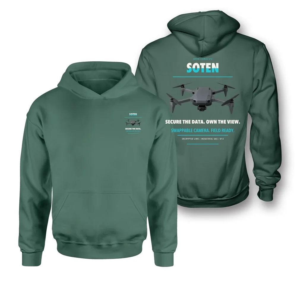 ACSL SOTEN design on green hoodie