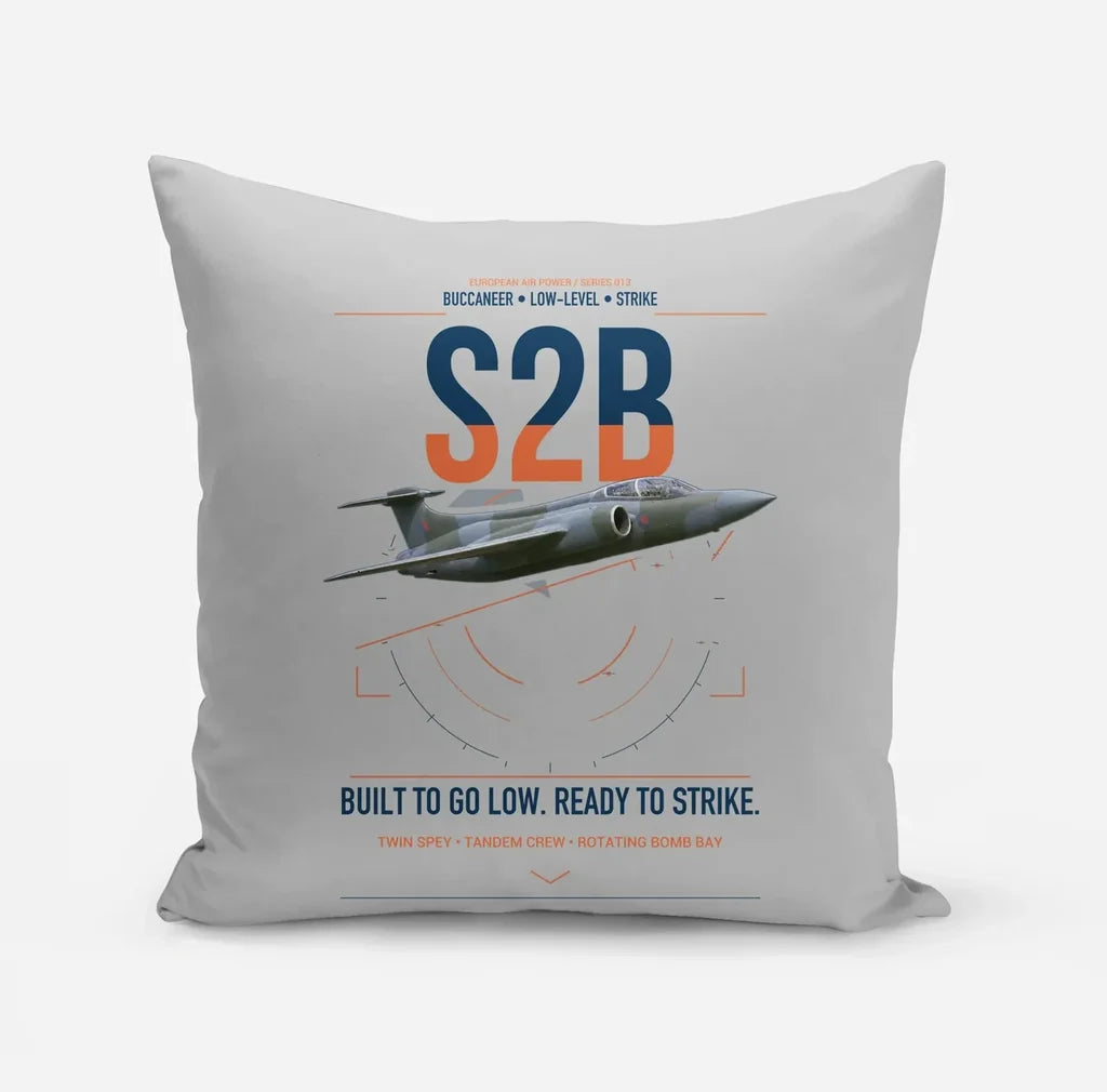 Blackburn Buccaneer S2B design on light gray pillow