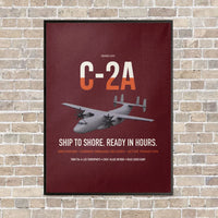 Thumbnail for C-2A Greyhound vertical canvas print - framed - dark red background
