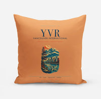 Thumbnail for Vancouver International Airport (YVR) design on orange pillow