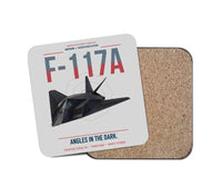 Thumbnail for F-117A Nighthawk design on light gray 1 piece coaster