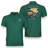 Thumbnail for VINTAGE G4309 - The Midway Refuel Island - Double-Side Polo T-Shirt design on green