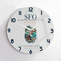 Thumbnail for San Francisco International Airport (SFO) design on light gray no frame wall clock