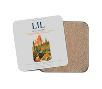 Thumbnail for Lille Airport (LIL) design on light gray 1 piece coaster