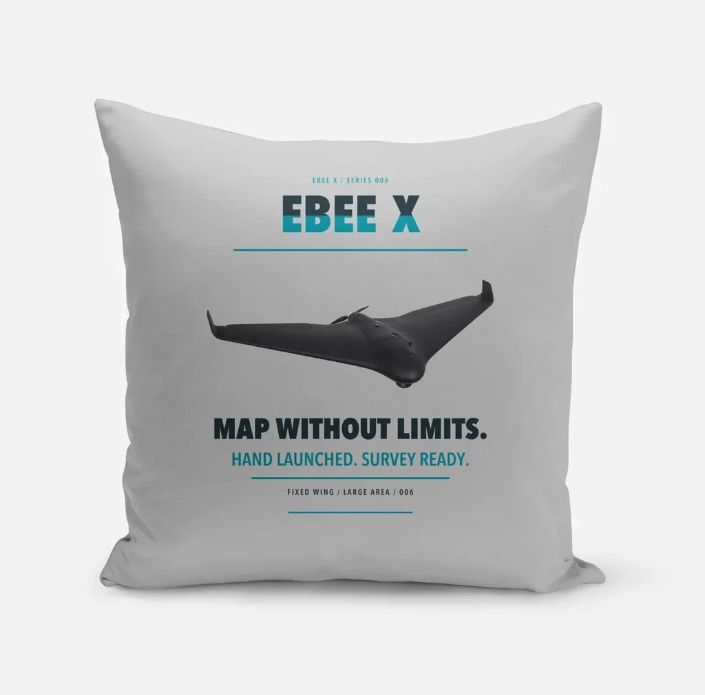 AgEagle eBee X design on light gray pillow