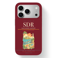 Thumbnail for Santander Airport (SDR) design on dark red iPhone 17 Pro MagSafe case