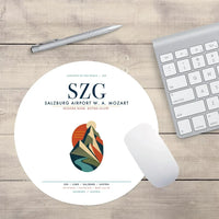 Thumbnail for Salzburg Airport W. A. Mozart (SZG) design on white round mouse pad