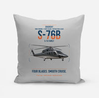 Thumbnail for Sikorsky S-76B design on light gray pillow