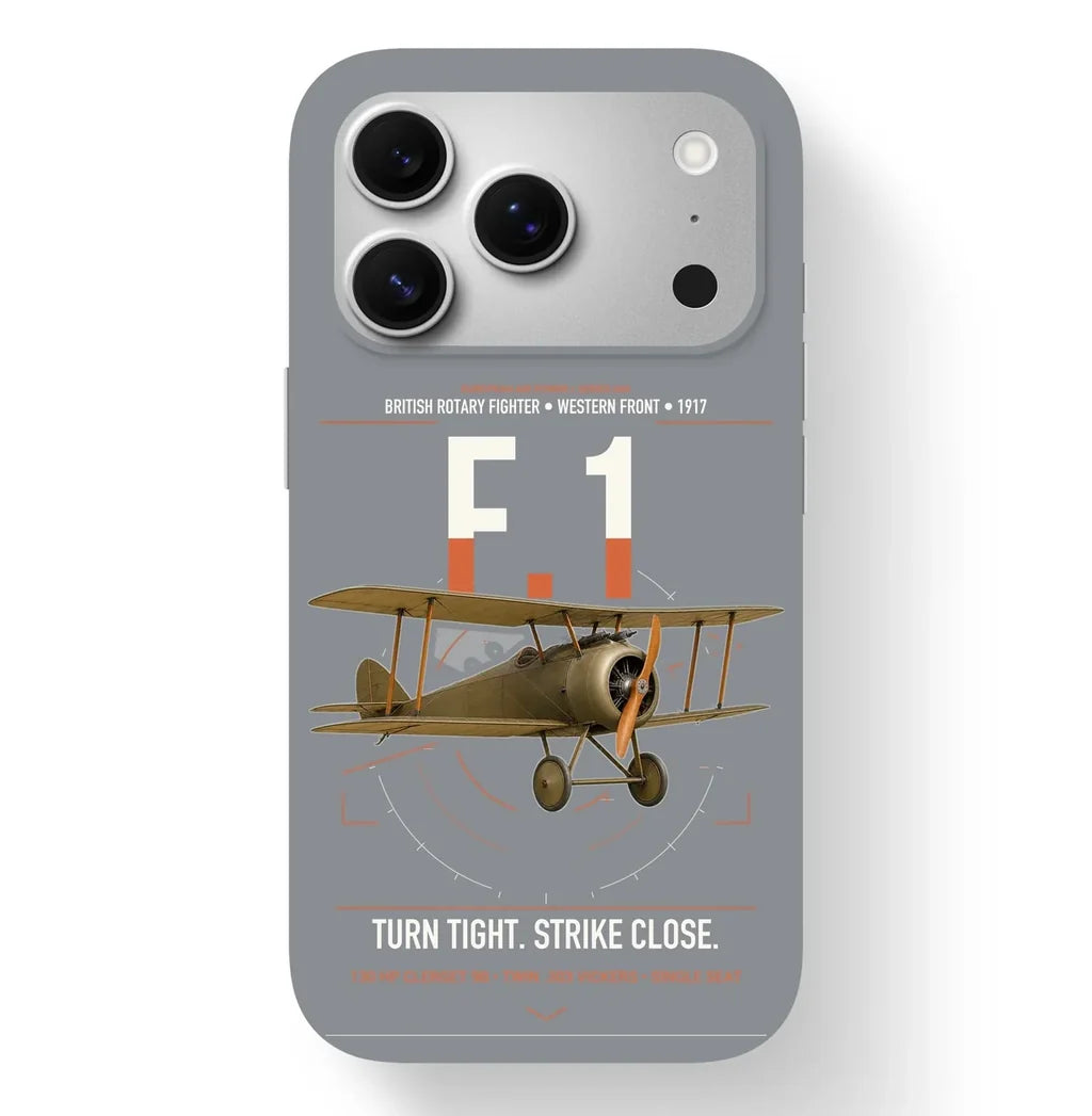 Sopwith Camel F.1 design on gray magsafe iphone case, for iPhone 17 Pro