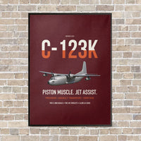 Thumbnail for C-123K Provider vertical canvas print - framed - dark red background