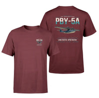 Thumbnail for PBY-5A Catalina design on dark red double-side t-shirt, double-side print