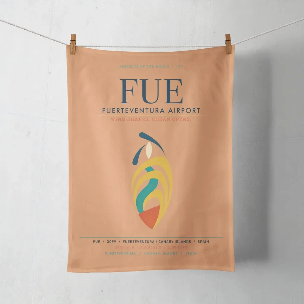 Fuerteventura Airport (FUE) design on orange towel
