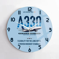 Thumbnail for Airbus A330-200 design on light blue no frame wall clock