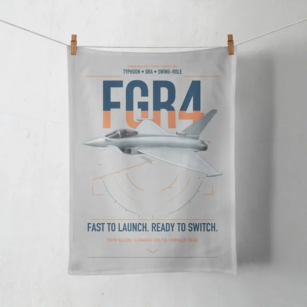 Eurofighter Typhoon FGR4 design on light gray towel