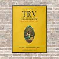 Thumbnail for Thiruvananthapuram International Airport TRV vertical canvas print - framed - yellow background