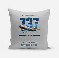 Thumbnail for Boeing 737-300 Classic design on light gray pillow