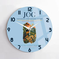 Thumbnail for Yogyakarta International Airport (JOG) design on light blue no frame wall clock