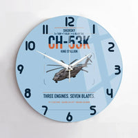 Thumbnail for Sikorsky CH-53K King Stallion design on light blue no frame wall clock