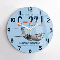 Thumbnail for C-27J Spartan design on light blue no frame wall clock