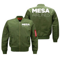 Thumbnail for Mesa Airlines aviation design embroidered on green bomber jacket