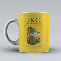 Thumbnail for Jönköping Airport (JKG) airport code design on yellow ceramic mug