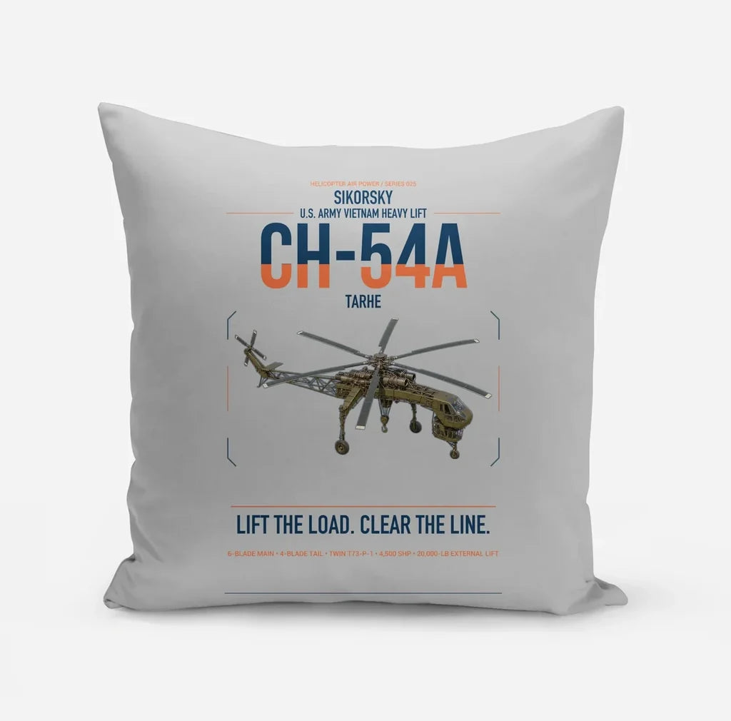Sikorsky CH-54A Tarhe design on light gray pillow
