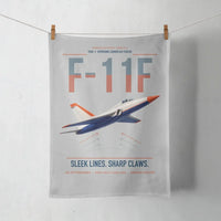 Thumbnail for F-11F Tiger design on light gray towel