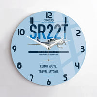 Thumbnail for Cirrus SR22T design on light blue no frame wall clock