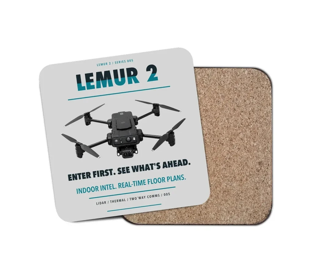 BRINC LEMUR 2 design on light gray 1 piece coaster