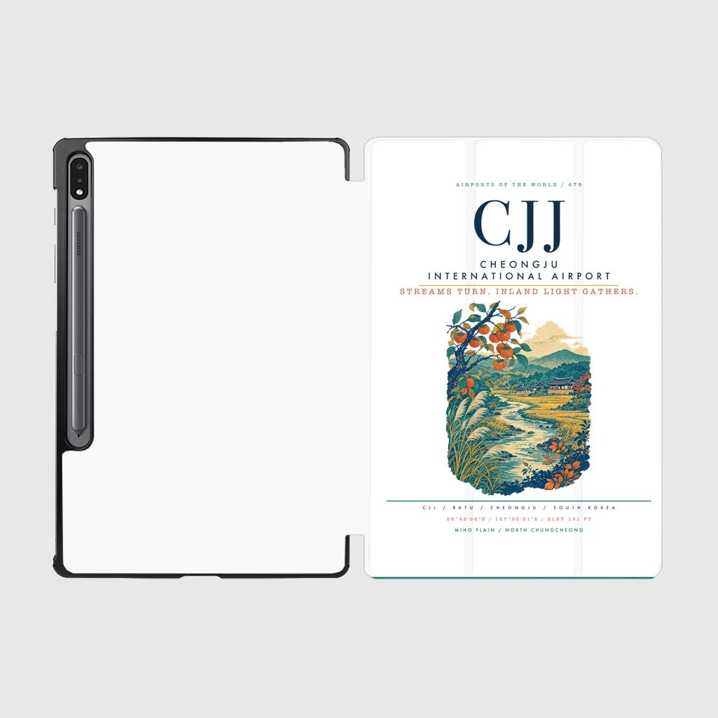Cheongju International Airport (CJJ) design on white samsung tablet tablet case