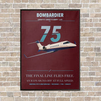 Thumbnail for Bombardier Learjet 75 Liberty vertical canvas print - framed - dark red background