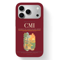 Thumbnail for Champaign/Urbana Airport (CMI) design on dark red iPhone 17 Pro MagSafe case