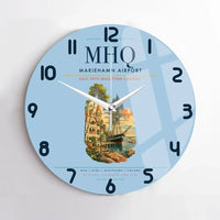 Thumbnail for Mariehamn Airport (MHQ) design on light blue no frame wall clock