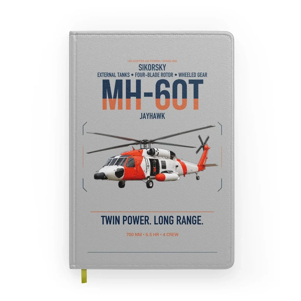Sikorsky MH-60T Jayhawk design on light gray notebook