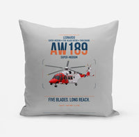 Thumbnail for Leonardo AW189 design on light gray pillow