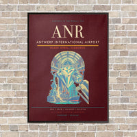 Thumbnail for Antwerp International Airport ANR - Canvas Framed - Dark Red