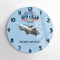 Thumbnail for Airbus H215M design on light blue no frame wall clock