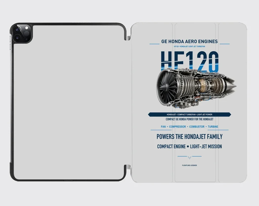 HF120 design on light gray ipad tablet case