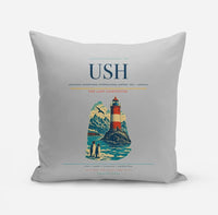 Thumbnail for Malvinas Argentinas International Airport (USH) design on light gray pillow