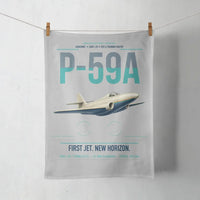 Thumbnail for P-59A Airacomet design on light gray towel