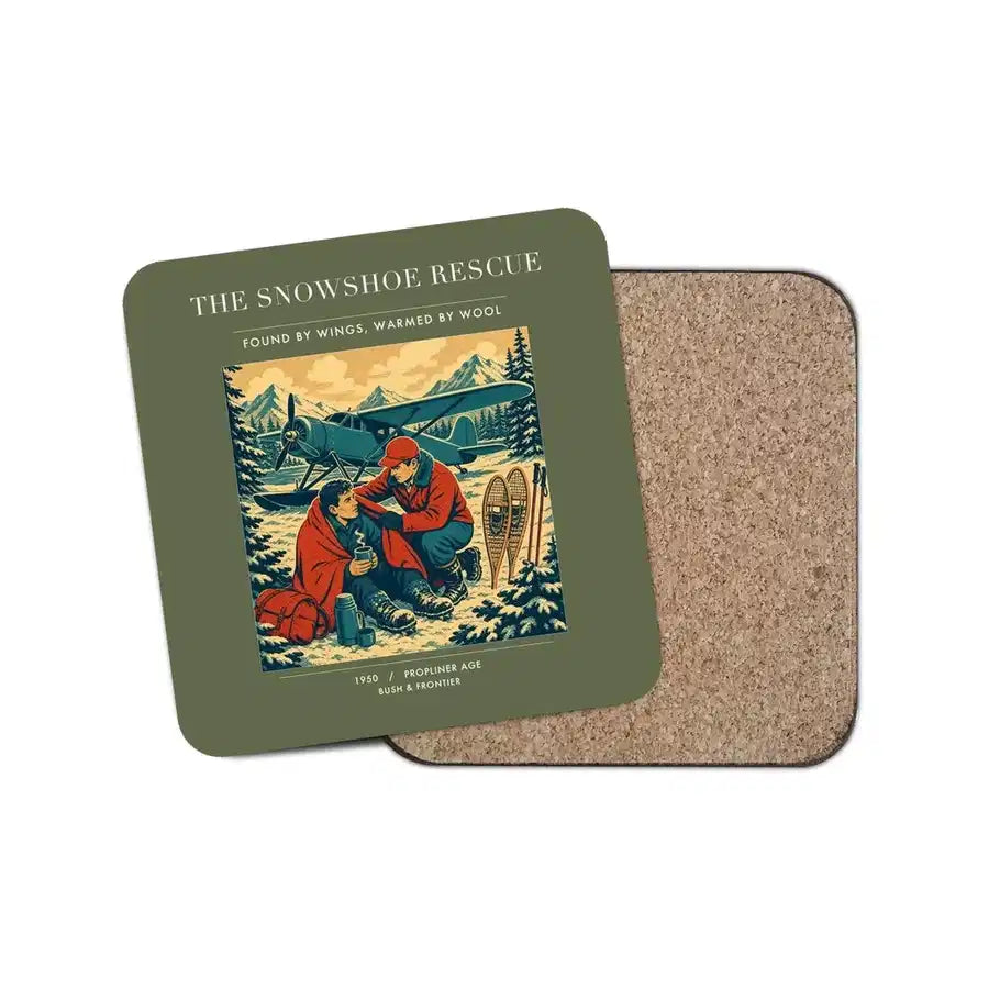 The Snowshoe Rescue - Designed Coasters design on green army 1-piece