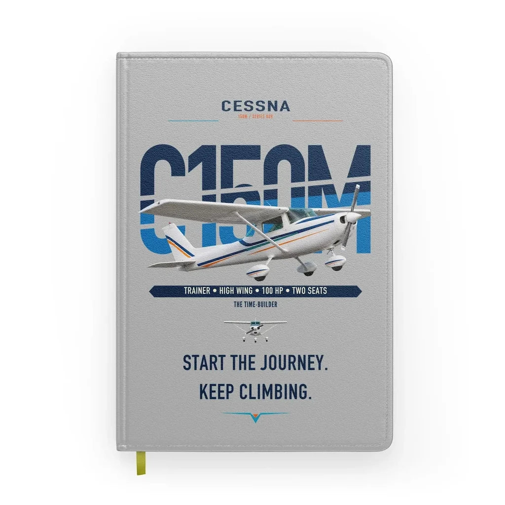 Cessna 150M design on light gray notebook