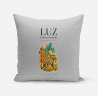 Thumbnail for Lublin Airport (LUZ) design on light gray pillow