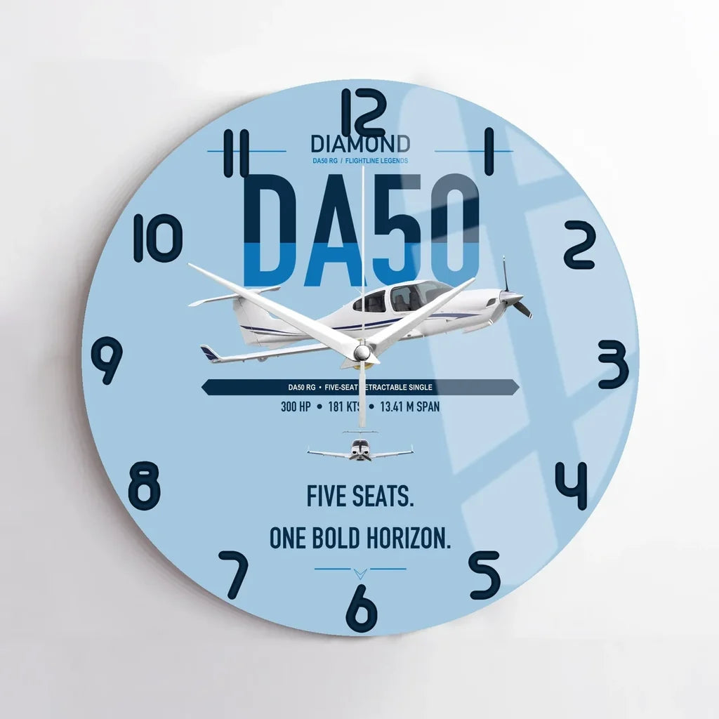 Diamond DA50 RG design on light blue no frame wall clock