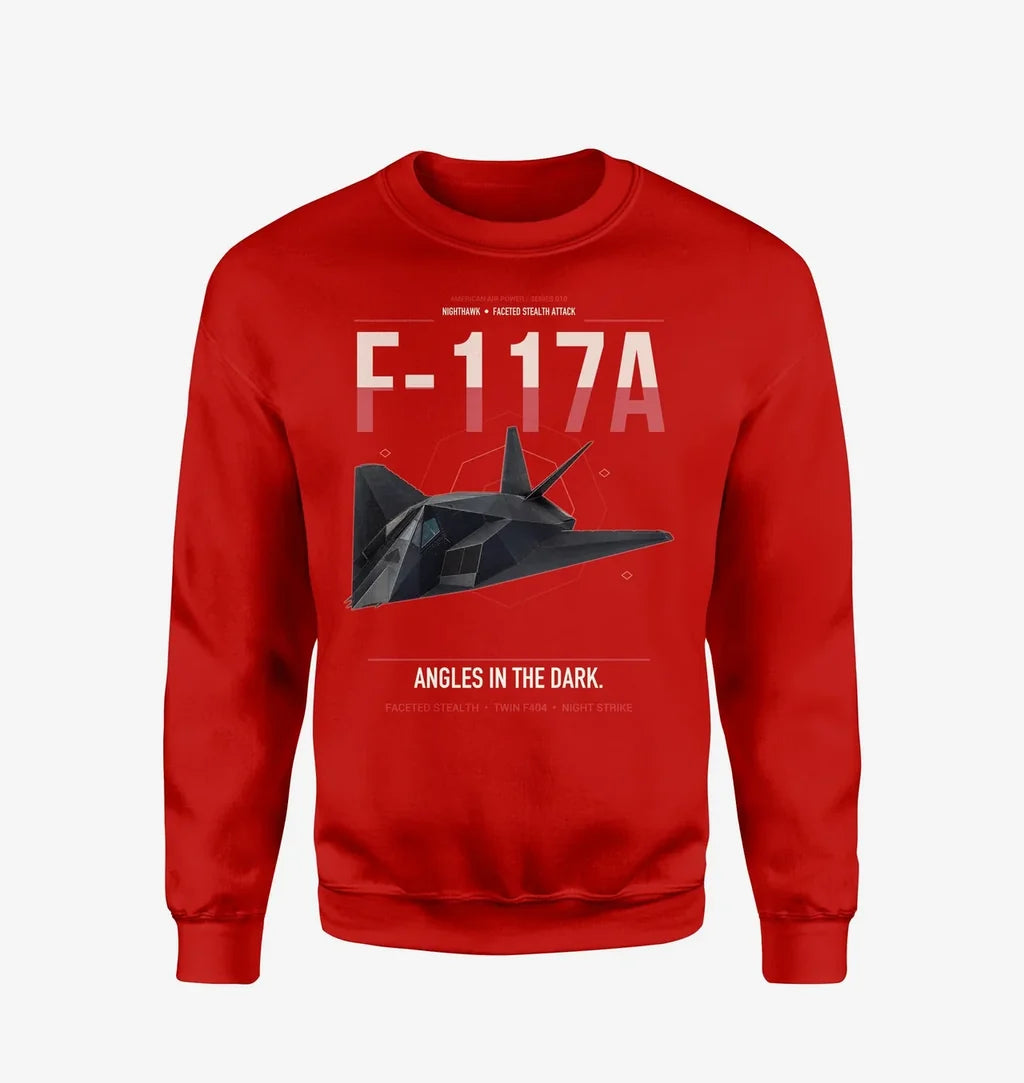 F-117A Nighthawk design on red sweatshirt