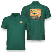 Thumbnail for VINTAGE G4448 - The Migration Escort - Double-Side Polo T-Shirt design on green