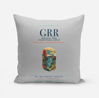 Thumbnail for Gerald R. Ford International Airport Grand Rapids (GRR) design on light gray pillow