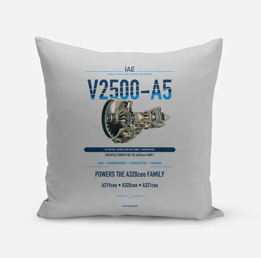 V2500-A5 design on light gray pillow