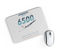 Thumbnail for Bombardier Global 6500 design on light gray rectangle mouse pad