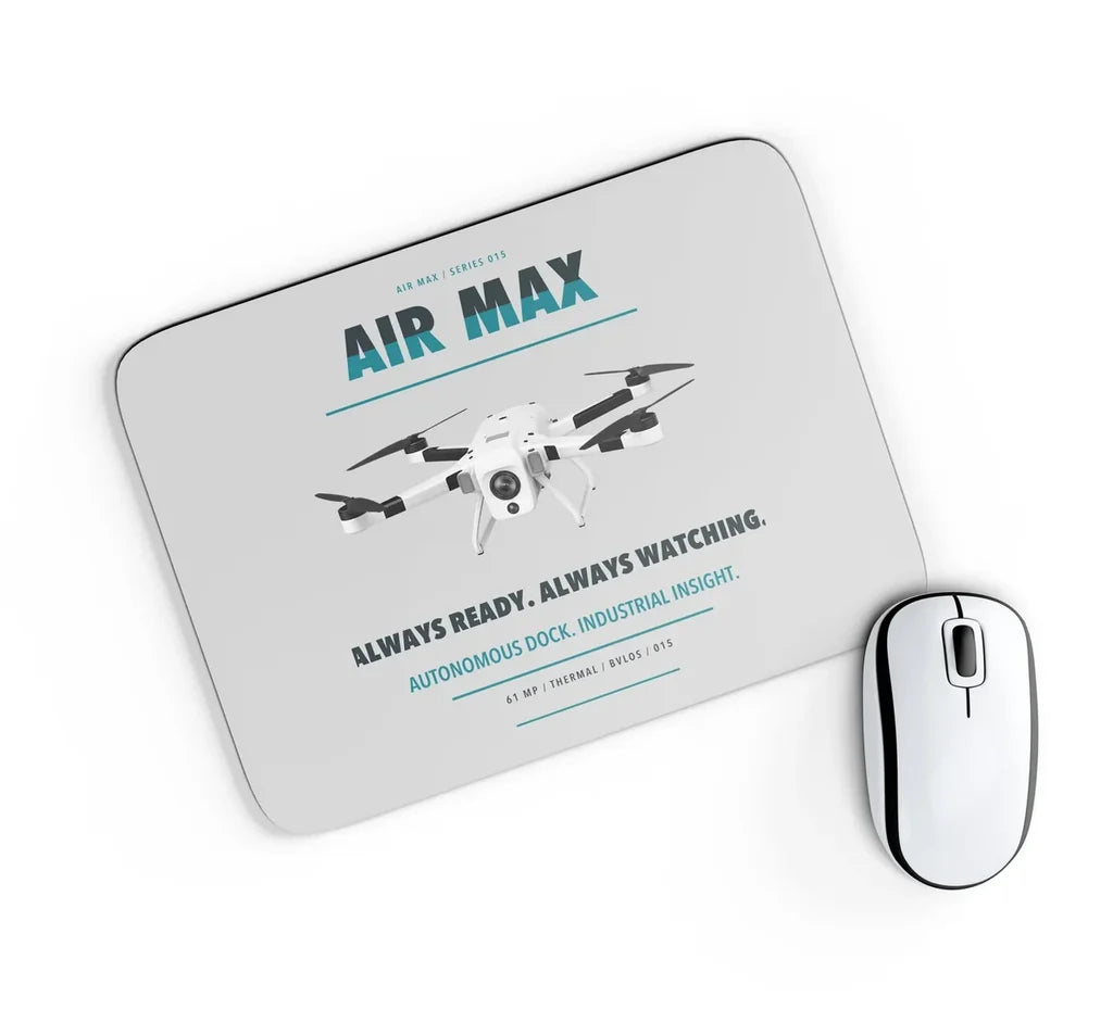 Percepto Air Max design on light gray rectangle mouse pad